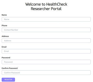 Portal account details screen