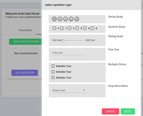 Question type selection
