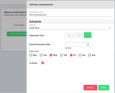 Questionnaire schedule